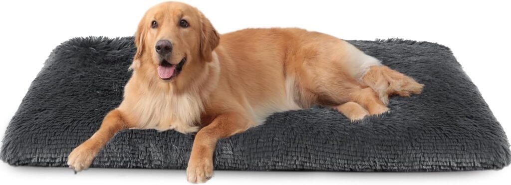 Dog Crate Pad Ultra Soft Dog Bed Mat Washable Pet Kennel Bed with Non-Slip Bottom Fluffy Plush Sleeping Mat for Large Medium Small Dogs, 41 x 27 Inch