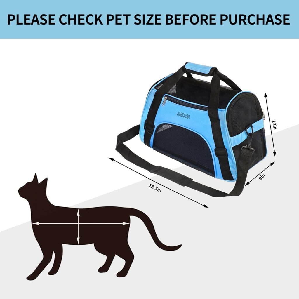 Soft-Sided Pet Carrier Bag - Airline Approved for Cats and Dogs - Foldable Comfort Travel Carrier